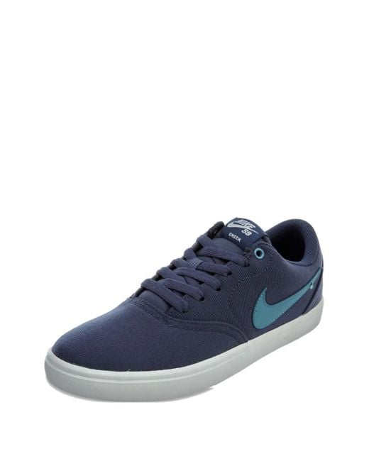 Nike Blue Sb Check Solar Lace-Up Sneakers