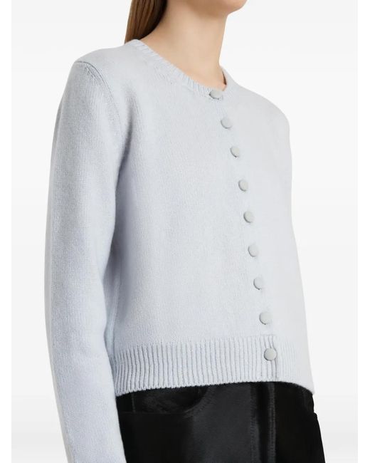 Khaite White Everheart Button Cardigan