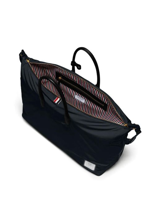 Thom Browne Blue Logo-Patch Bag
