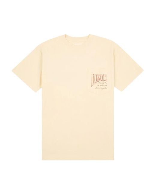 Honor The Gift White Cigar Label Pocket-Detail T-Shirt for men