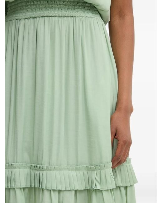 Morgan Green Ruffled Halterneck Mini Dress