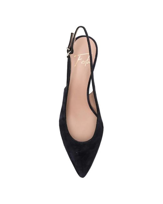 Roberto Festa Blue Slingback Suede Pumps