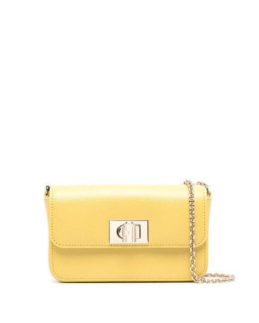 Furla 1927 レザーショルダーバッグ ミニ Yellow