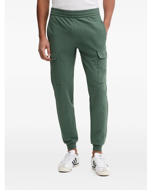 EA7 Green Logo-Print Cargo Pants for men