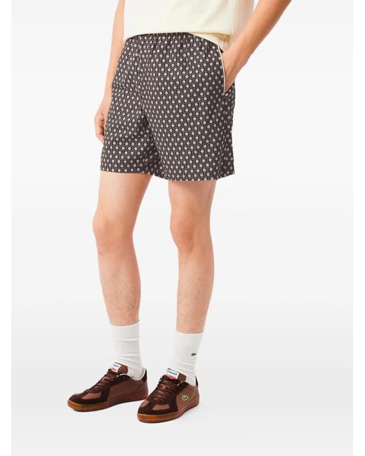 Lacoste Brown Patterned Shorts for men