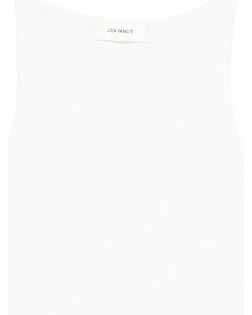 Lisa Yang White Lynette Sleeveless Top