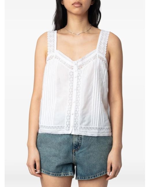 Zadig & Voltaire White Celite Tank Top