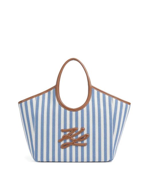 Karl Lagerfeld Blue Stripe Shoulder Bag