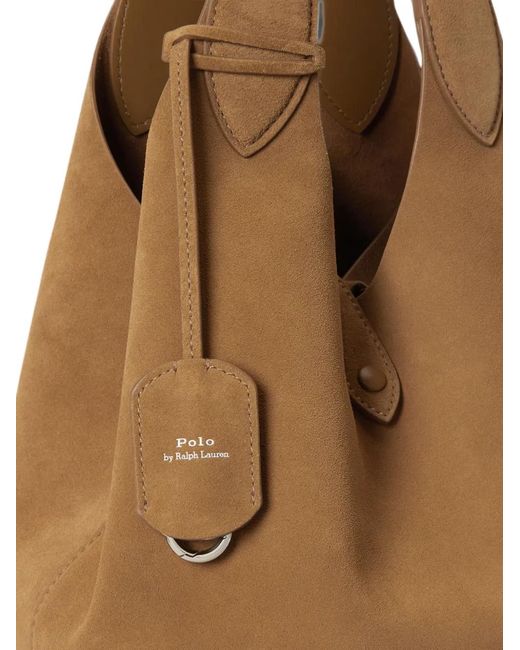 Polo Ralph Lauren Brown Polo Play Suede Small Tote Bag