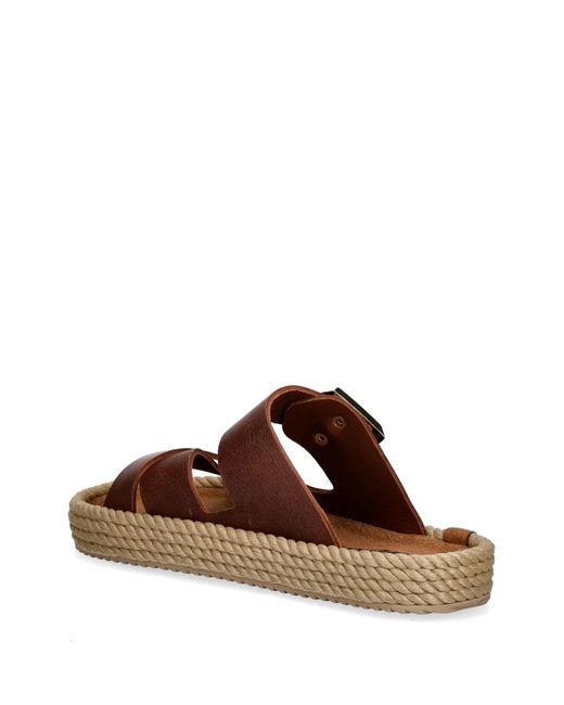 Bohonomad Brown Buckle-Fastening Rope-Trimmed Espadrilles
