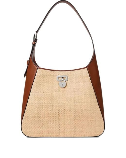 Borsa A Spalla Tanner Con Inserto Intrecciato di Ralph Lauren in Natural