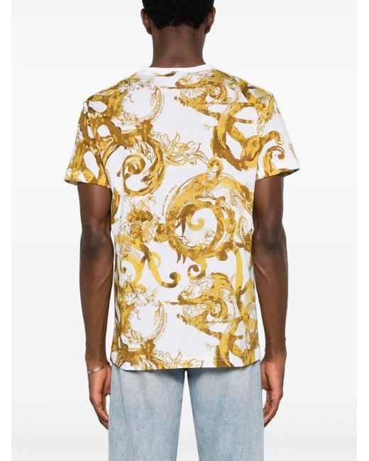 メンズ Versace Jeans Couture バロックプリント Tシャツ Metallic