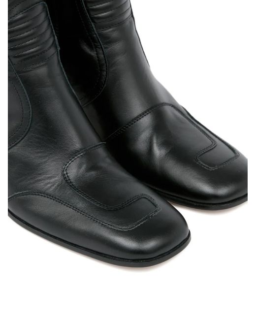 MM6 by Maison Margiela Black Leather Ankle Boots