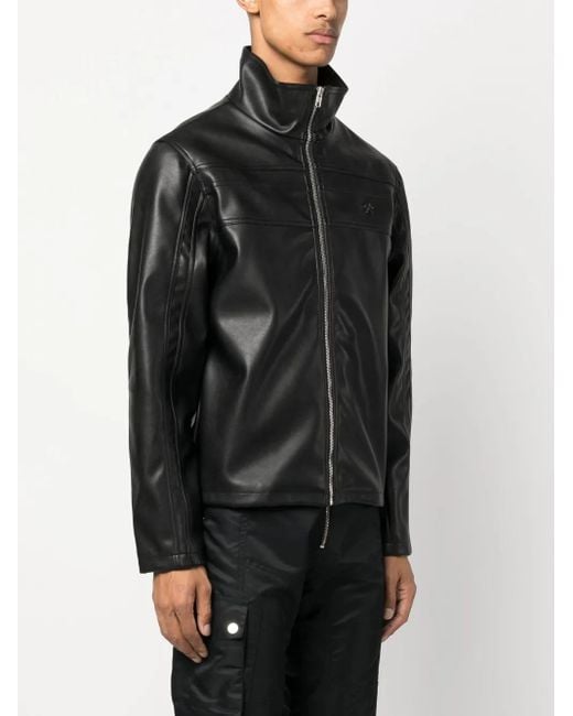 GmbH Black High-Neck Zip-Up Jacket for men