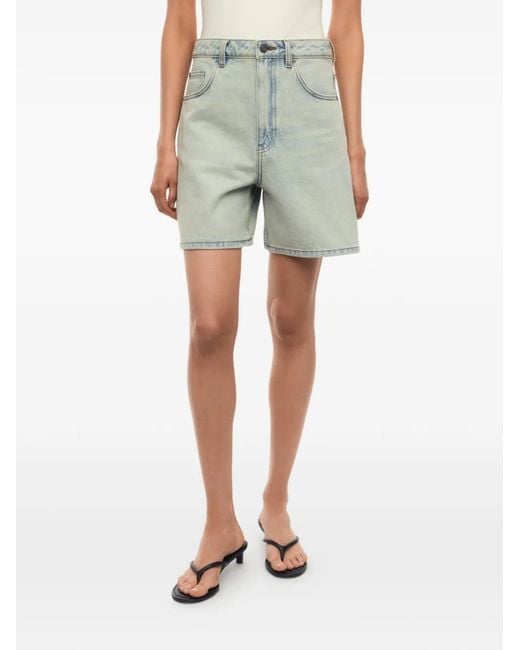 12 STOREEZ Blue Flared Denim Shorts