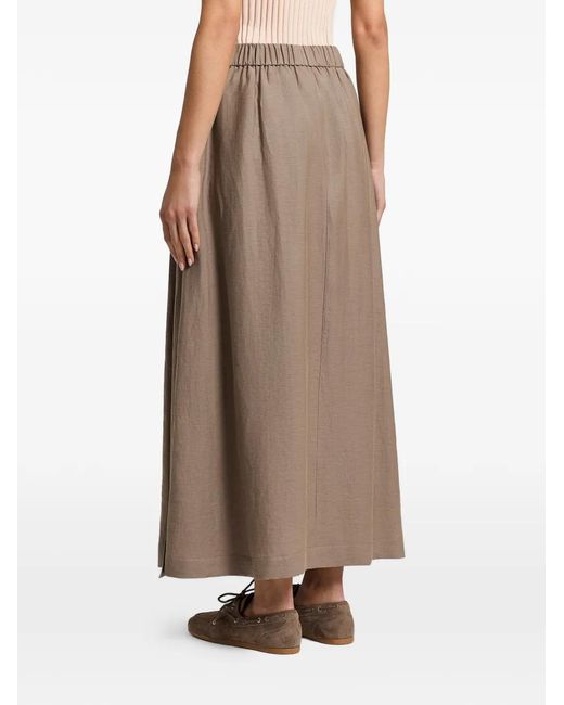 Peserico Natural Pleated Maxi Skirt