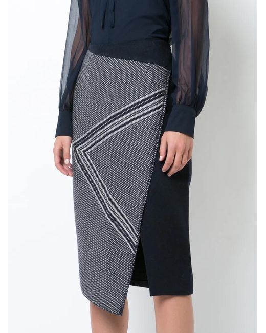 Voz Gray Asymmetric Pattern Skirt