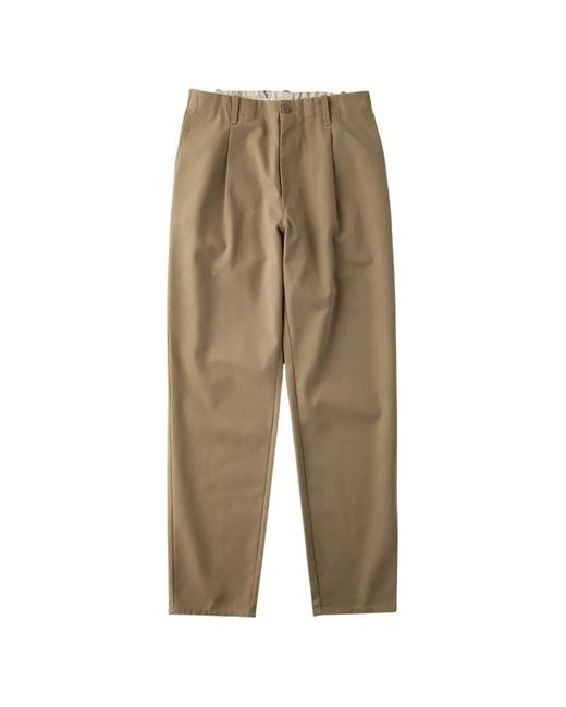 Universal Overall Natural Tapered Pleated Trousers for men