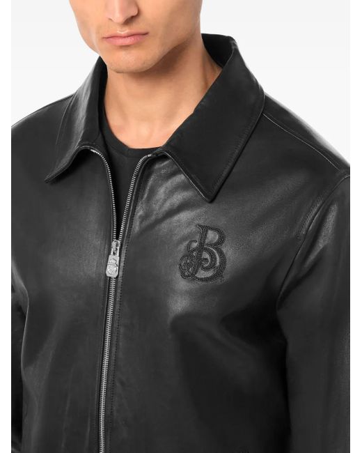 Billionaire Black Logo-Plaque Jacket for men