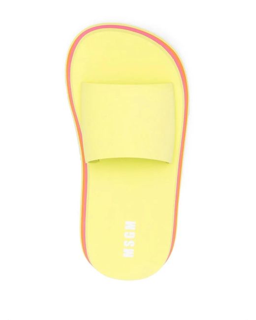 MSGM Yellow Chunky Flat Slides
