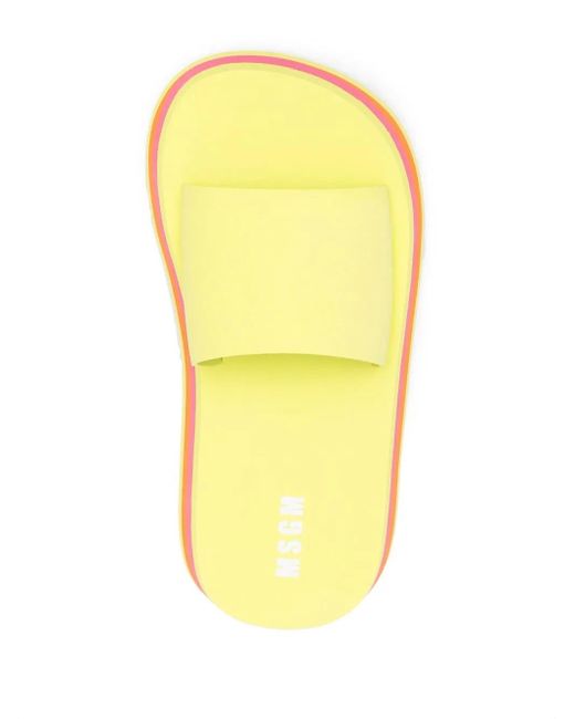 MSGM Yellow Chunky Flat Slides