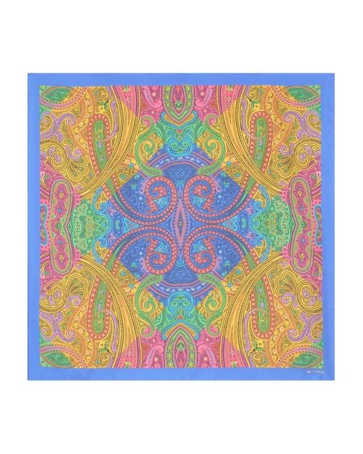 Etro Blue Schal Aus Seide