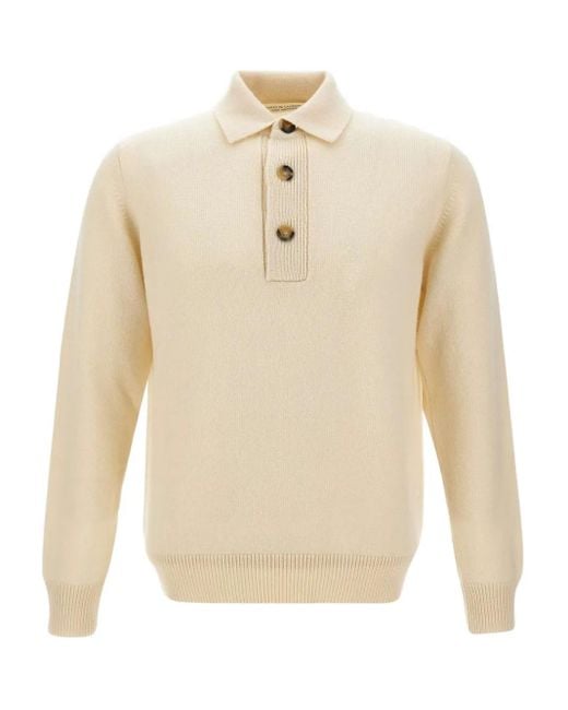 FILIPPO DE LAURENTIIS White Three-button Polo-neck Polo Shirt for men