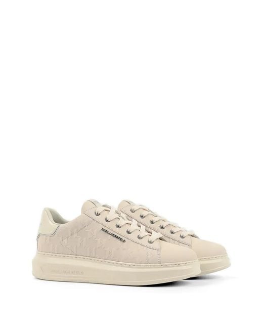 Karl Lagerfeld White Kapri Monogram-Pattern Sneakers for men