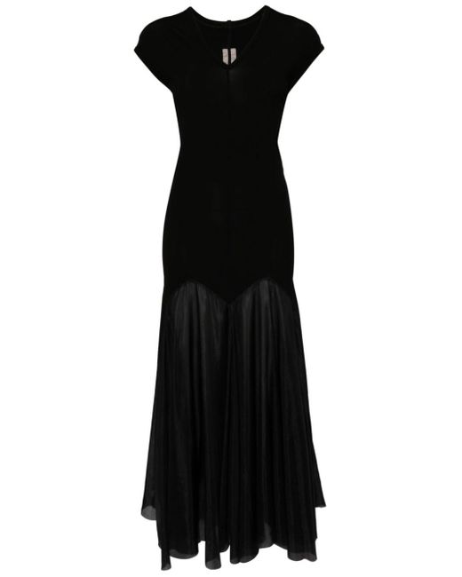 Rick Owens Black Divine Panelled Godet Dress