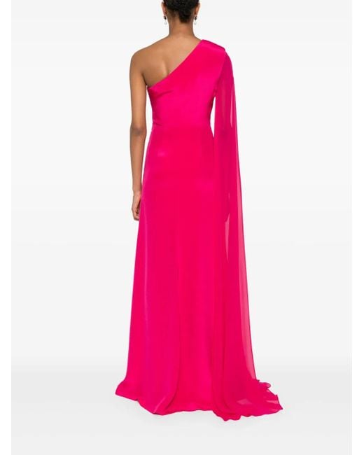 Roland Mouret Pink Asymmetrisches Abendkleid