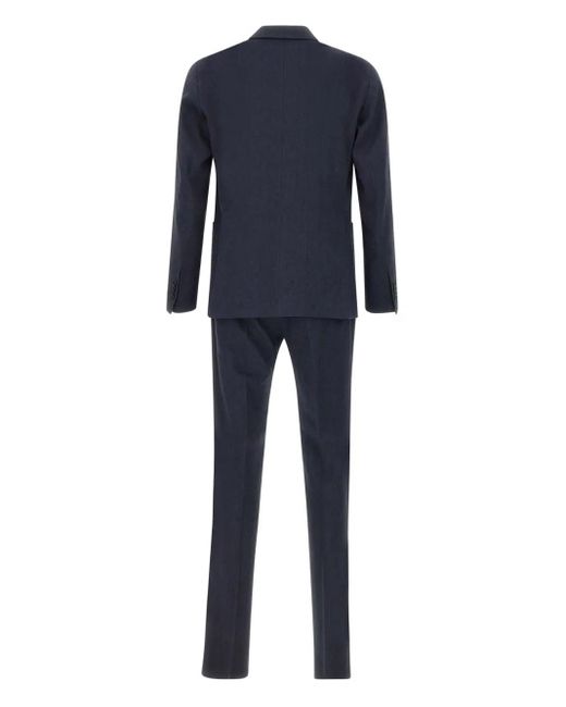 Tagliatore Blue Brooch-Detail Suit for men