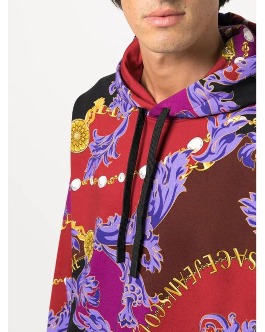 Versace Jeans Couture Red Printed Sweatshirt for men