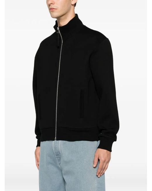 Givenchy Black Herringbone Zip-Up Sweatshirt for men