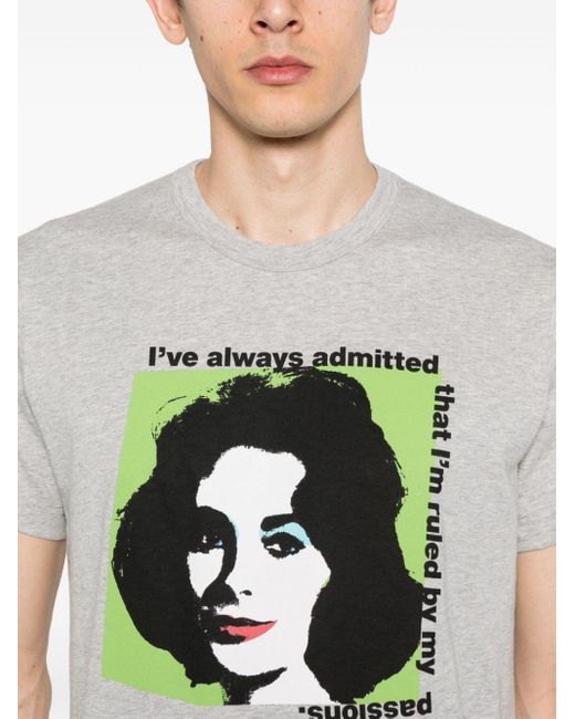 Camiseta Andy Warhol Comme des Garçons de hombre de color Gray