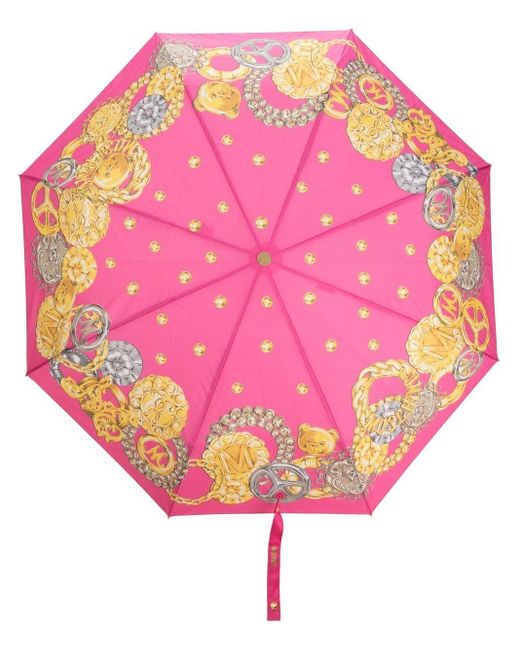Paraguas Teddy con logo de Moschino de color Rojo Mujer Accesorios de Paraguas de 