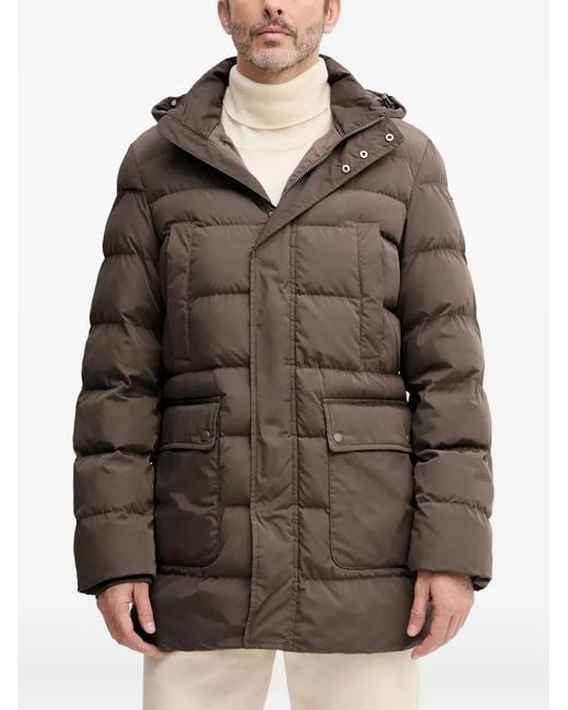 Geox Brown Hooded-Neck Padded Jacket for men