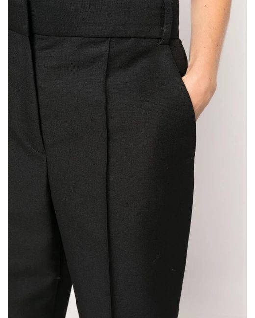 Tory Burch Black High-Waisted Tapered Trousers