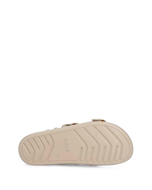 Scholl White Flora Studded Flat Sandals