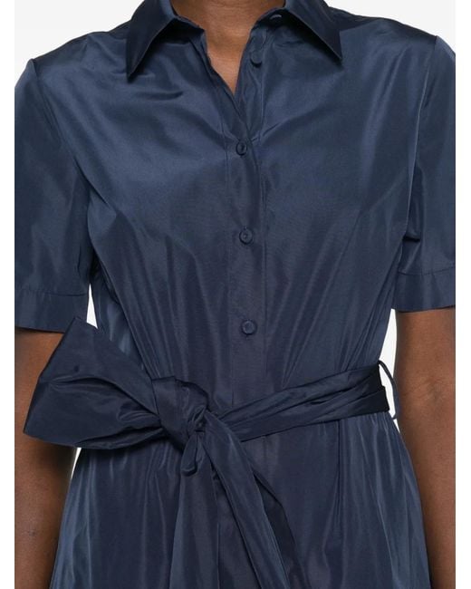 P.A.R.O.S.H. Blue Robe Longue À Détail Noué