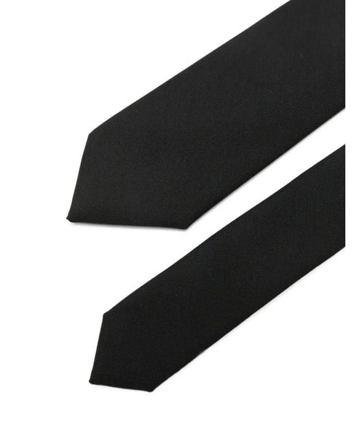 Lardini Black Pointed-Tip Tie for men