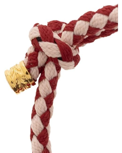 Casablanca Pink Pearl-Embellished Braided Bracelet