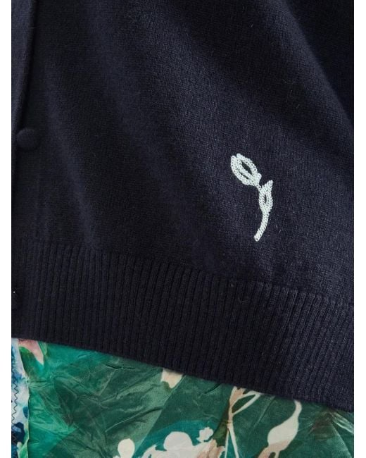 Erdem Blue Crew-Neck Cardigan