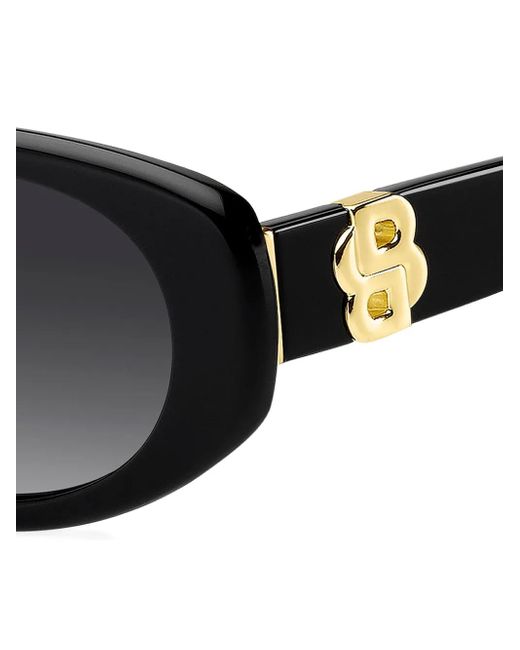 Boss Black Logo-Plaque Oval-Frame Sunglasses