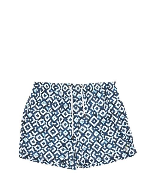 Bañador Con Estampado Geométrico TOOCO de hombre de color Blue