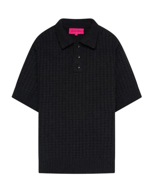 The Elder Statesman Black Textured Polo Shirt for men