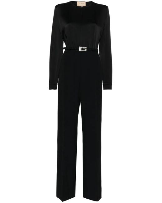Gucci Black Belted Long Jumpsuit
