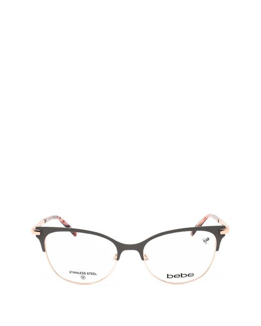 Bebe White Cat-Eye Frame Glasses