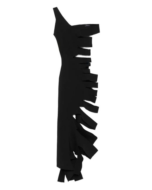 Mugler ワンショルダー カットアウトドレス Black