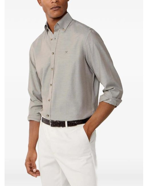 Hackett Gray Herringbone Flannel Shirt for men