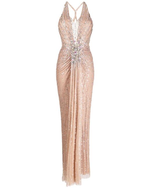 Jenny Packham Natural Lana Crystal-embellished Dress
